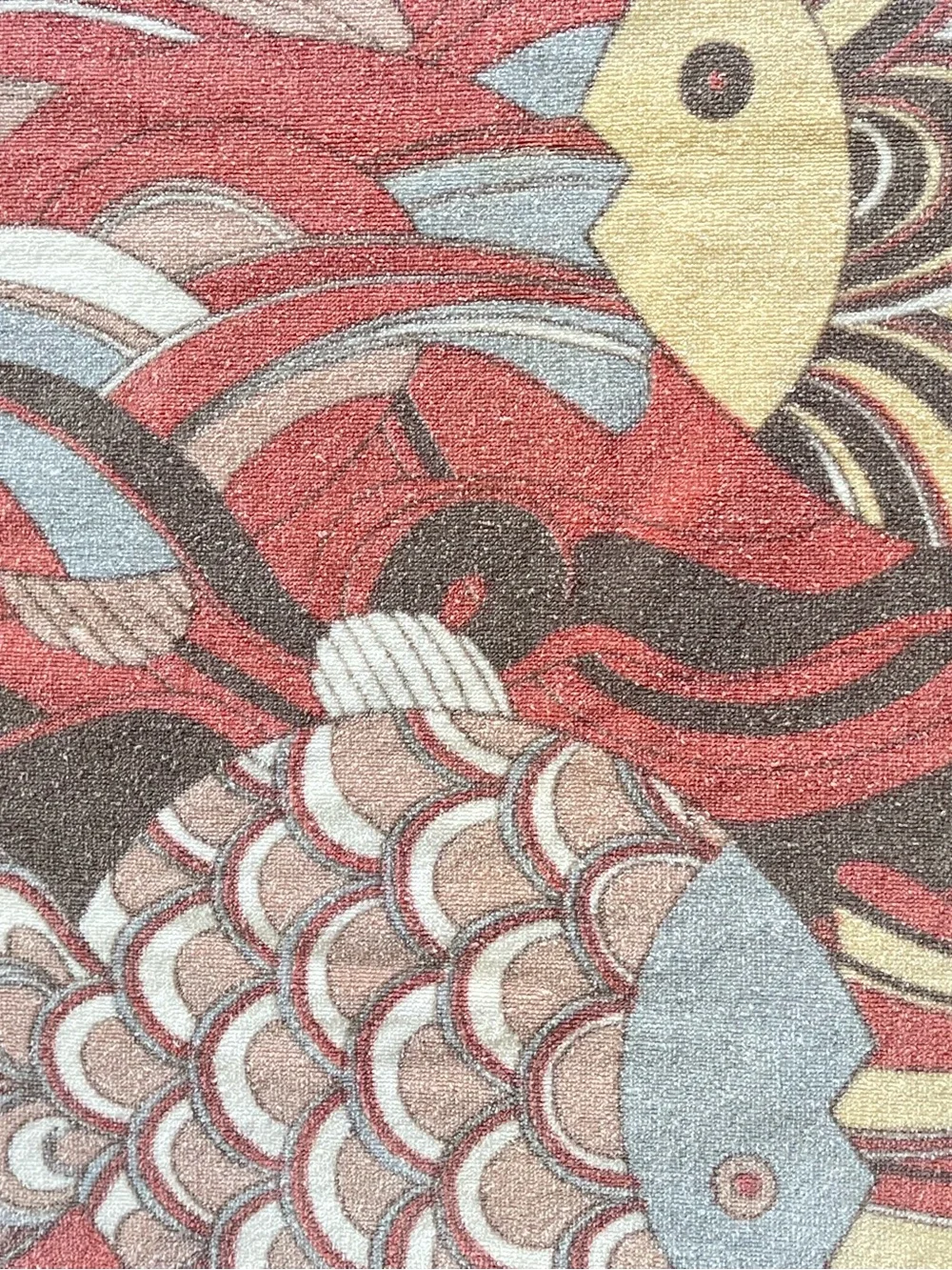 Set 2 Vintage Hilasal Koi Fish Print Cotton Beach Towels XL 46 1/2”x 68”